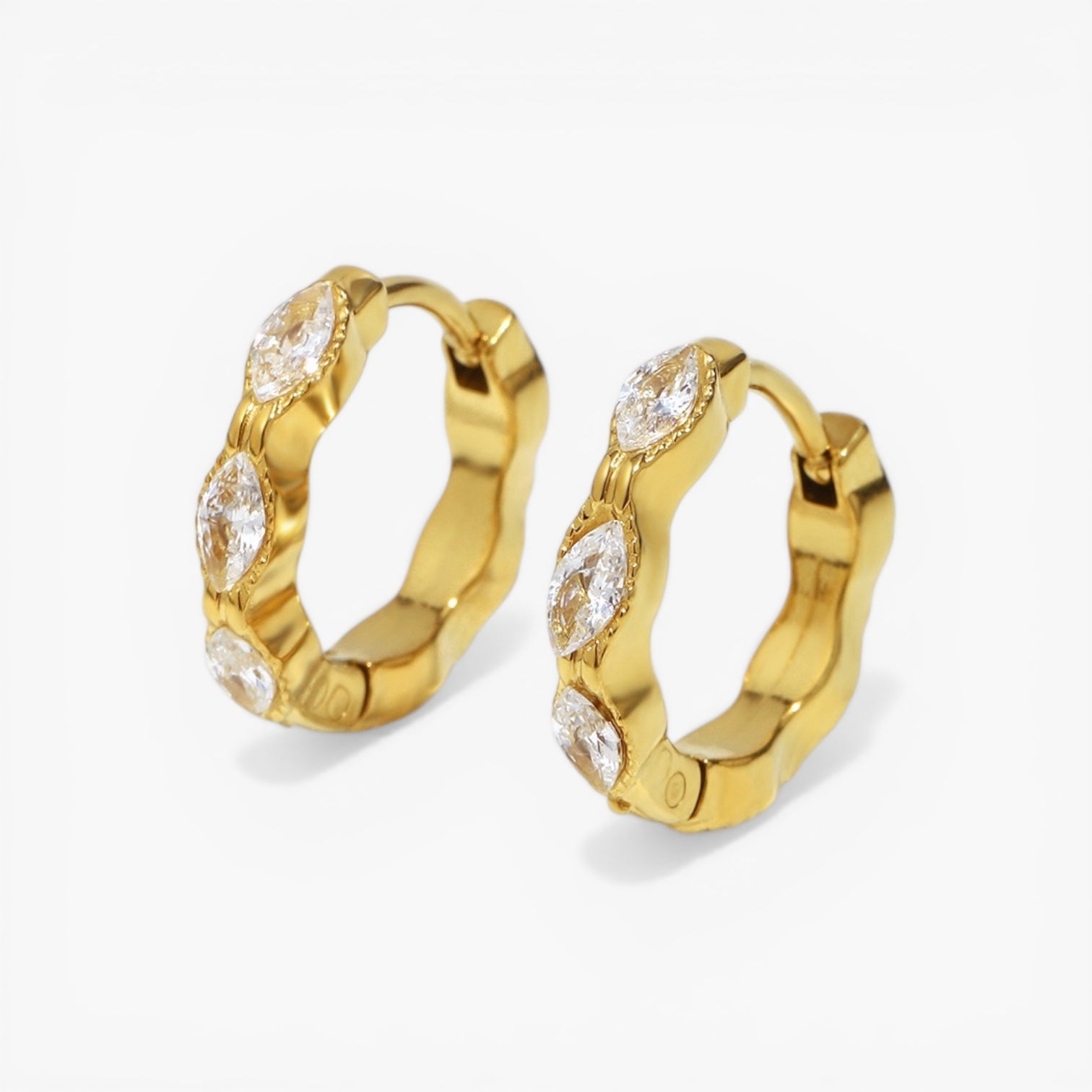 Gold Marquise Hoops