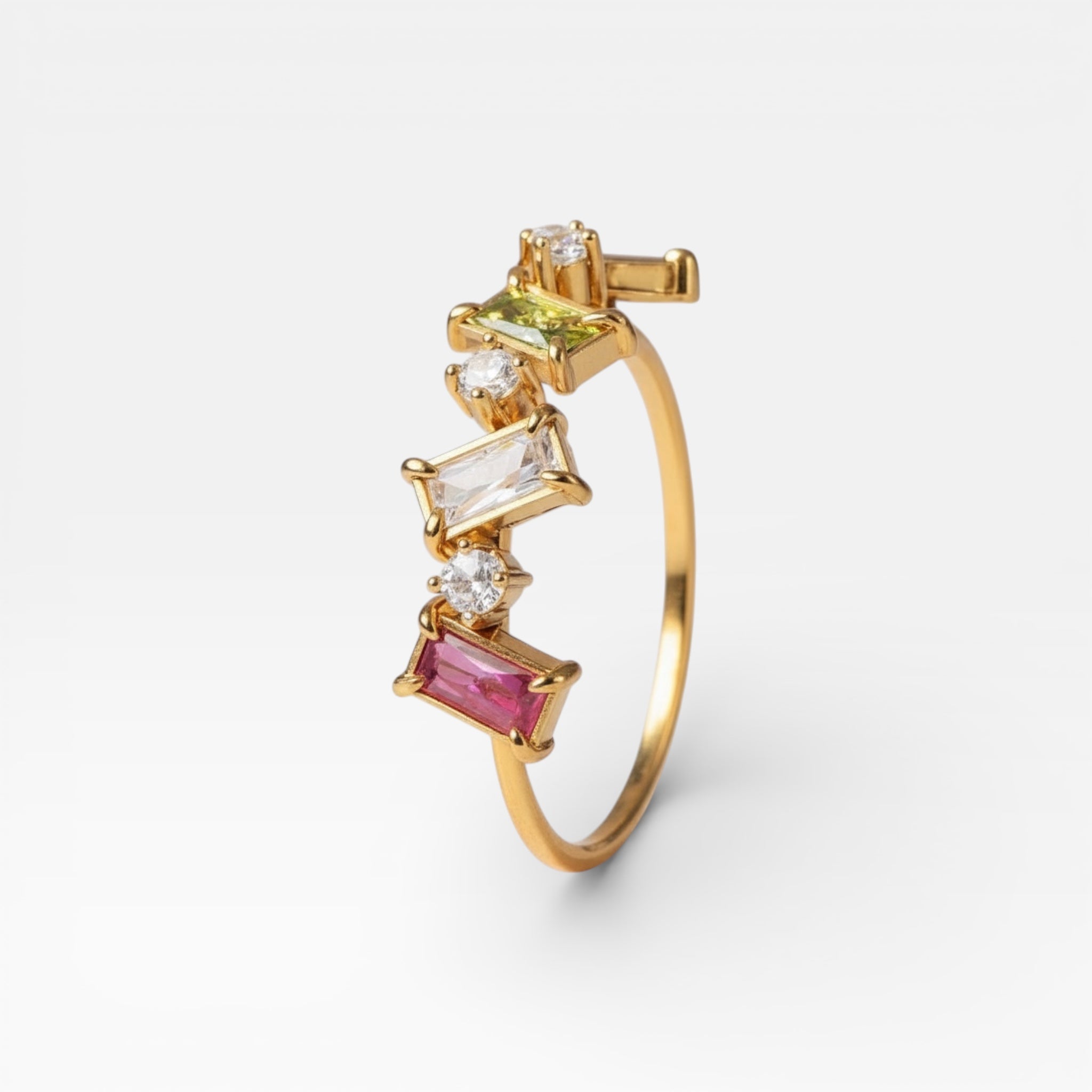 Gold Baguette Cluster Ring