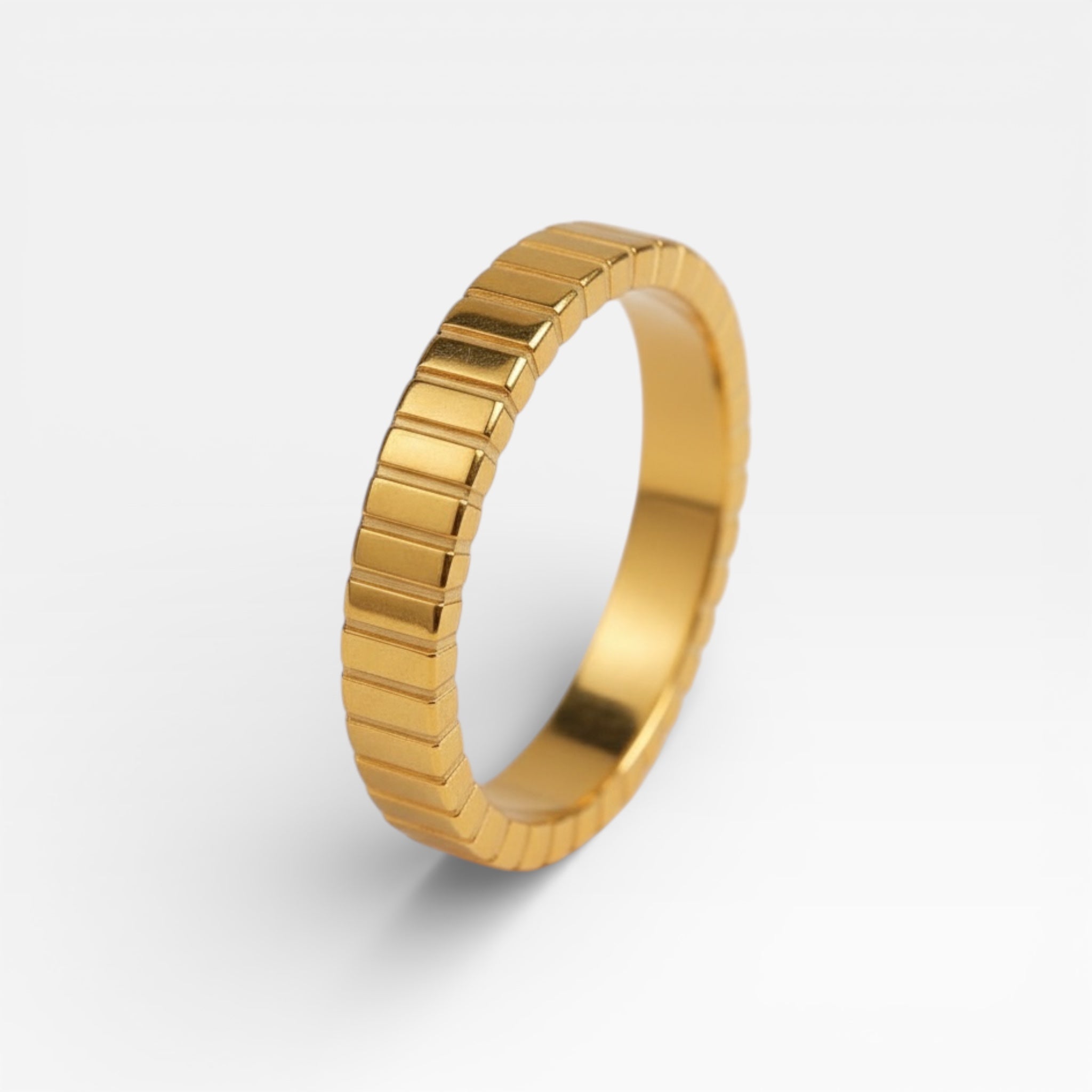 Gold Ribbed Ring