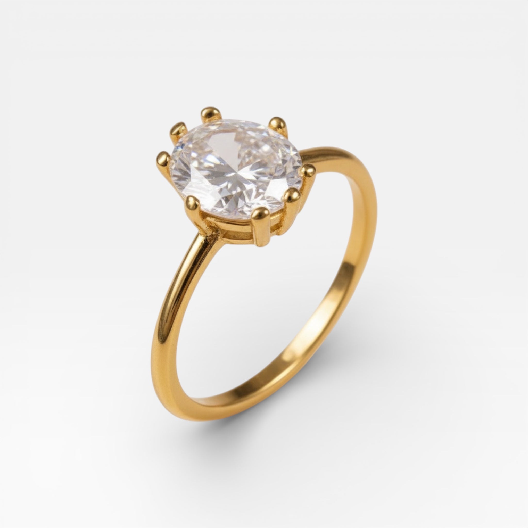 Gold Solitaire Ring