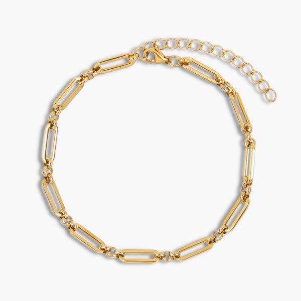 Gold Linked Paperclip Bracelet