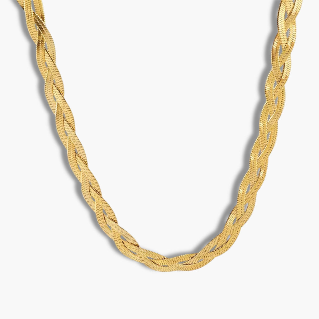 Gold Braided Snake Necklace
