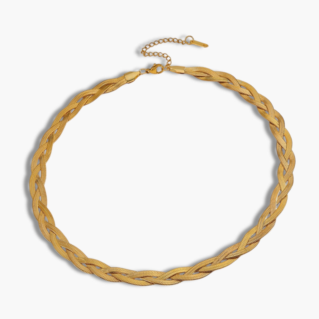 Gold Braided Snake Necklace