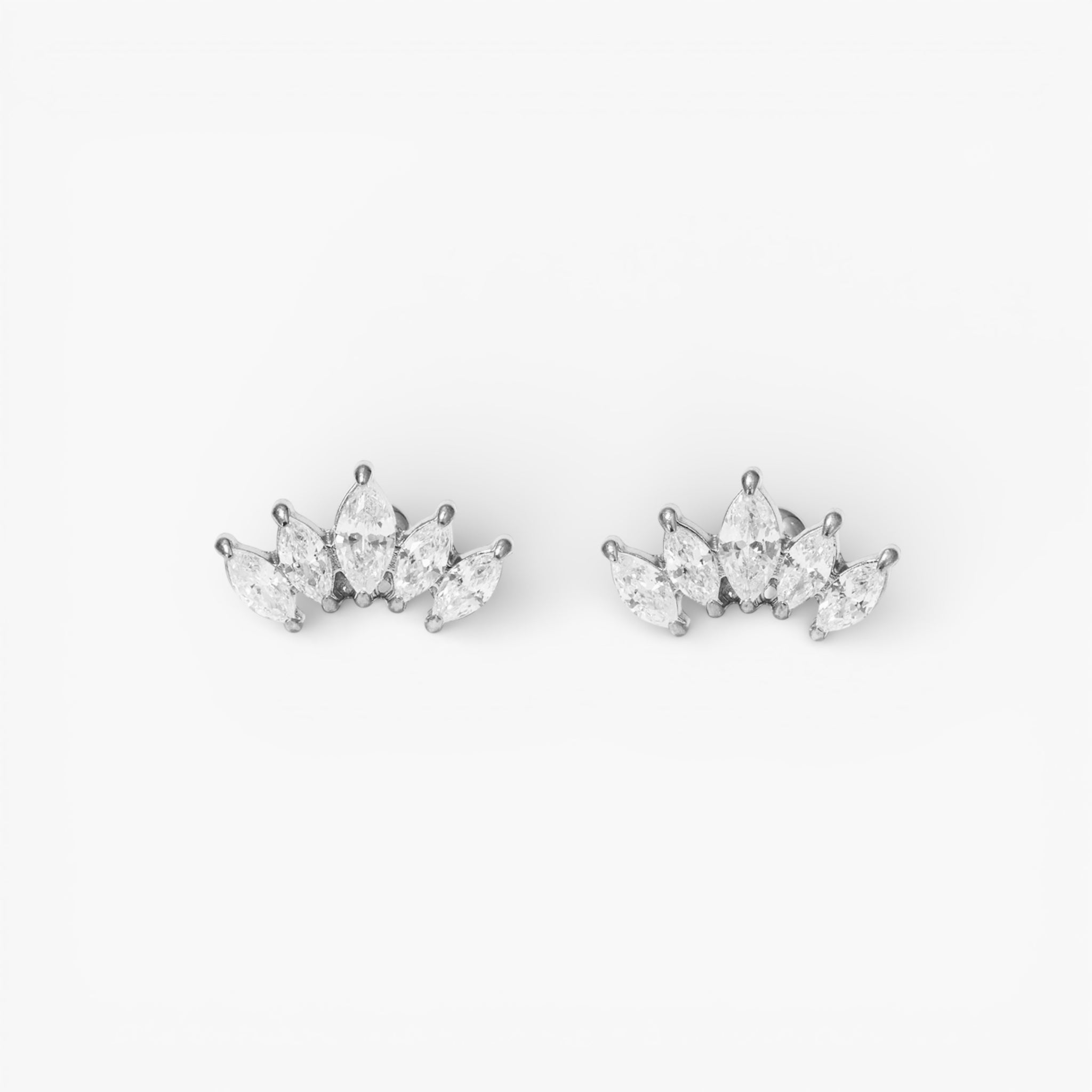 Silver Marquise Studs