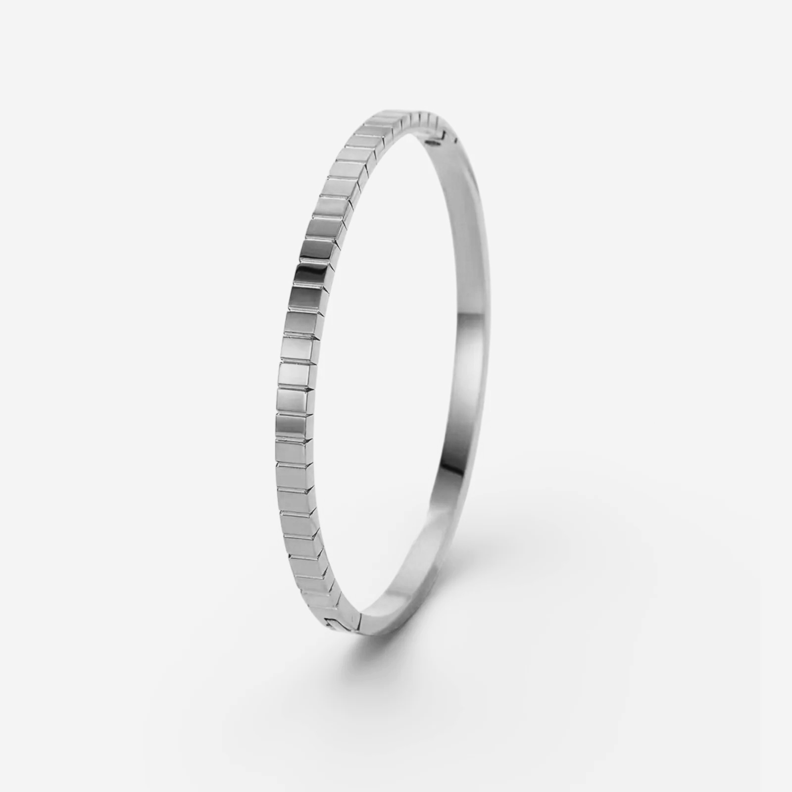 Silver Ribbed Bangle
