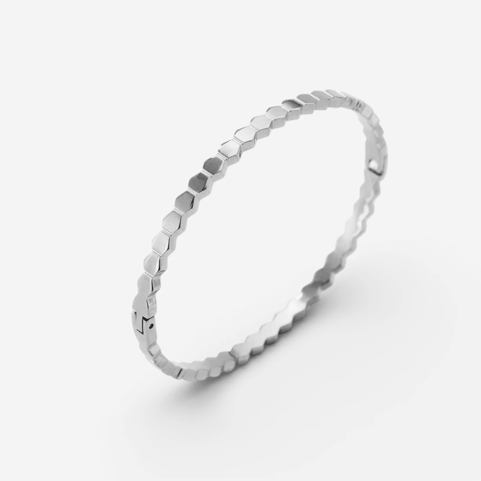 Silver Honeycomb Bangle