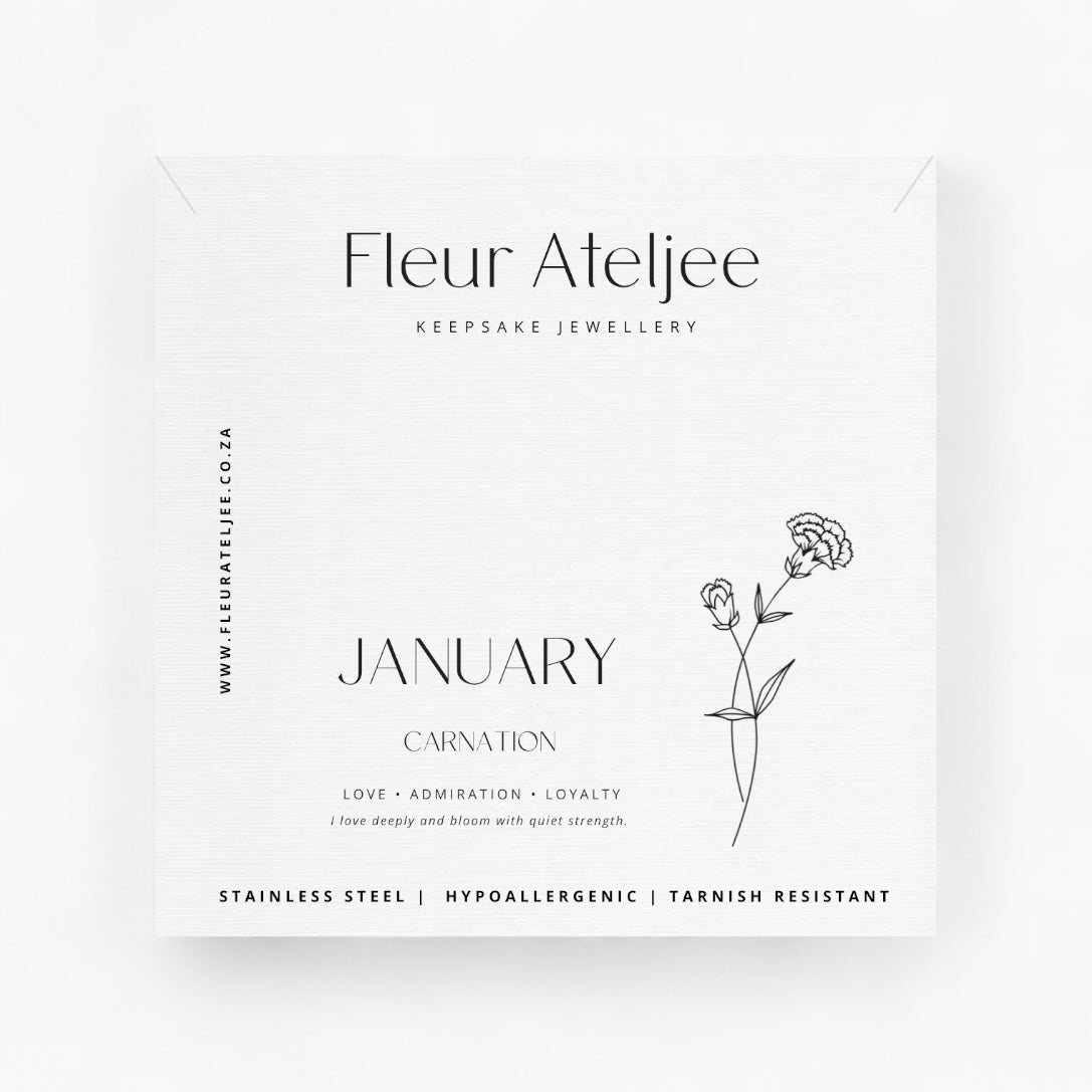 Birth Flower Meaning Jewellery Card