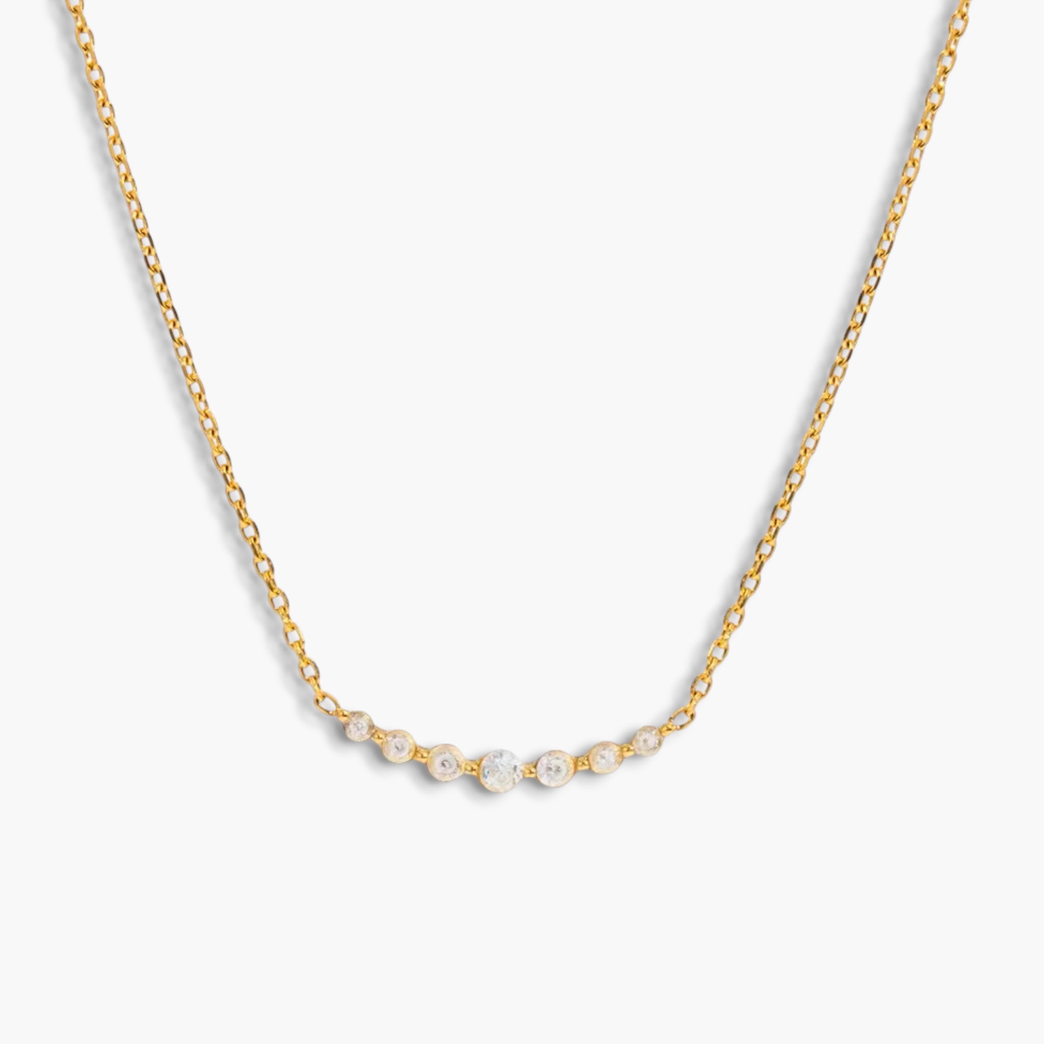 Gold Bezel Bar Necklace