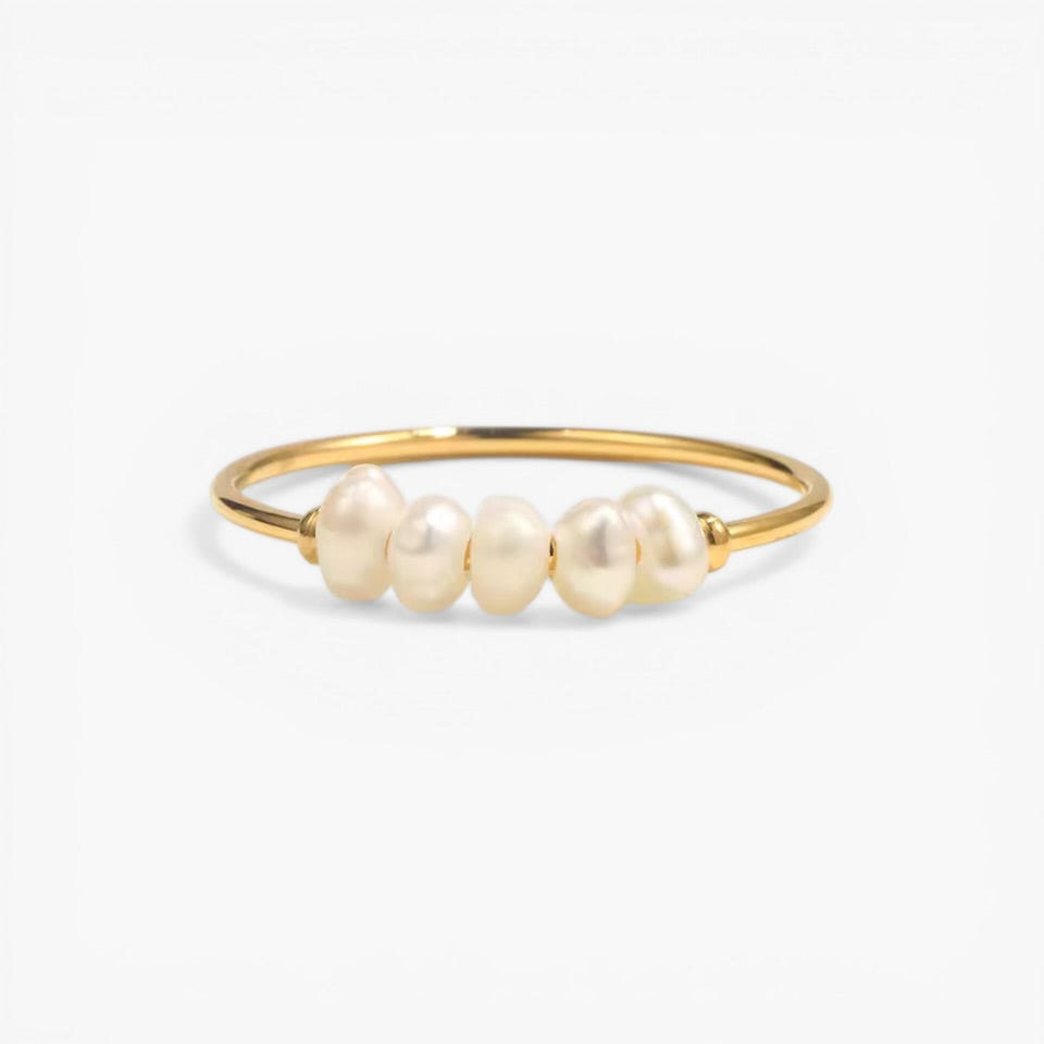 Gold Pearl Cluster Ring