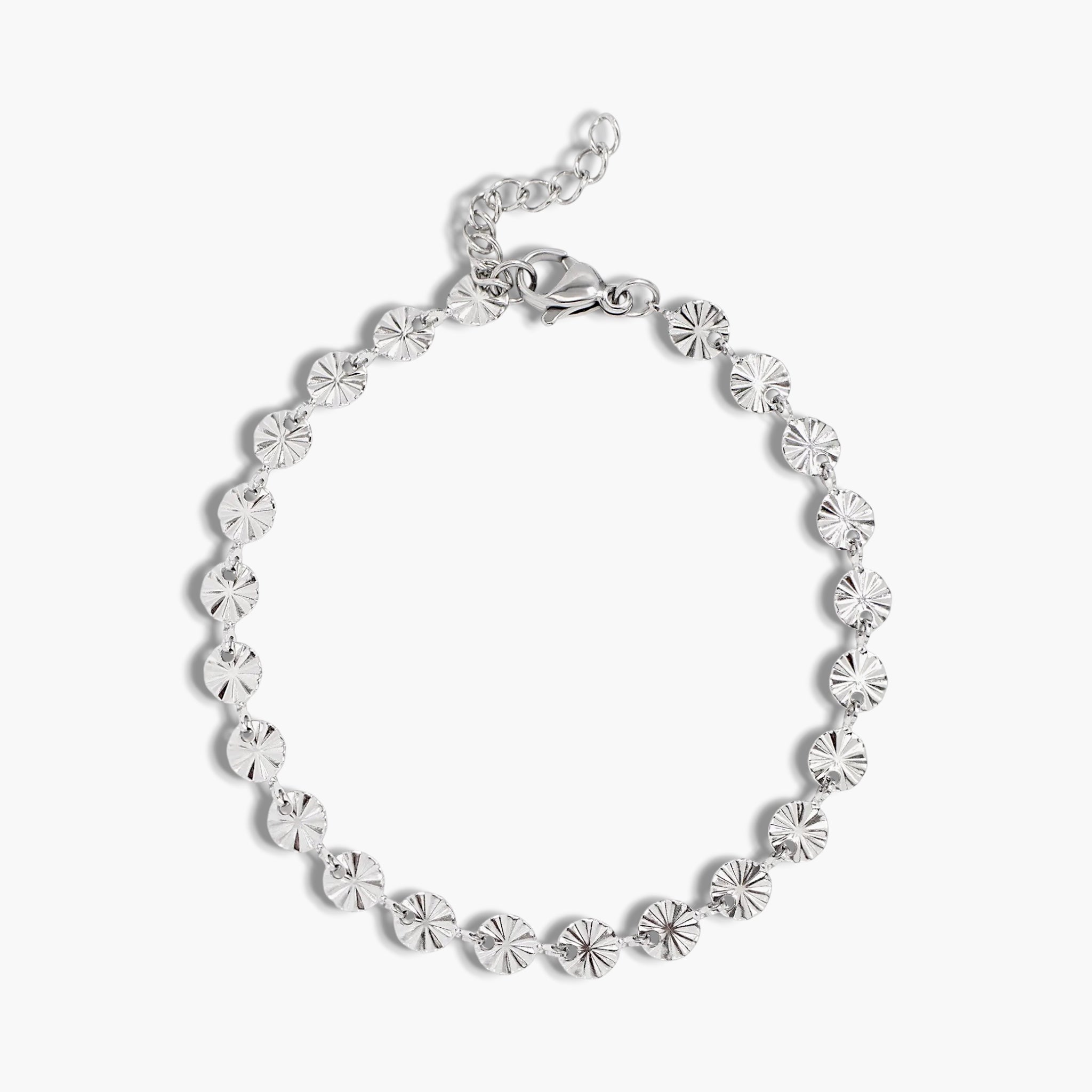 Silver Sun Disc Bracelet