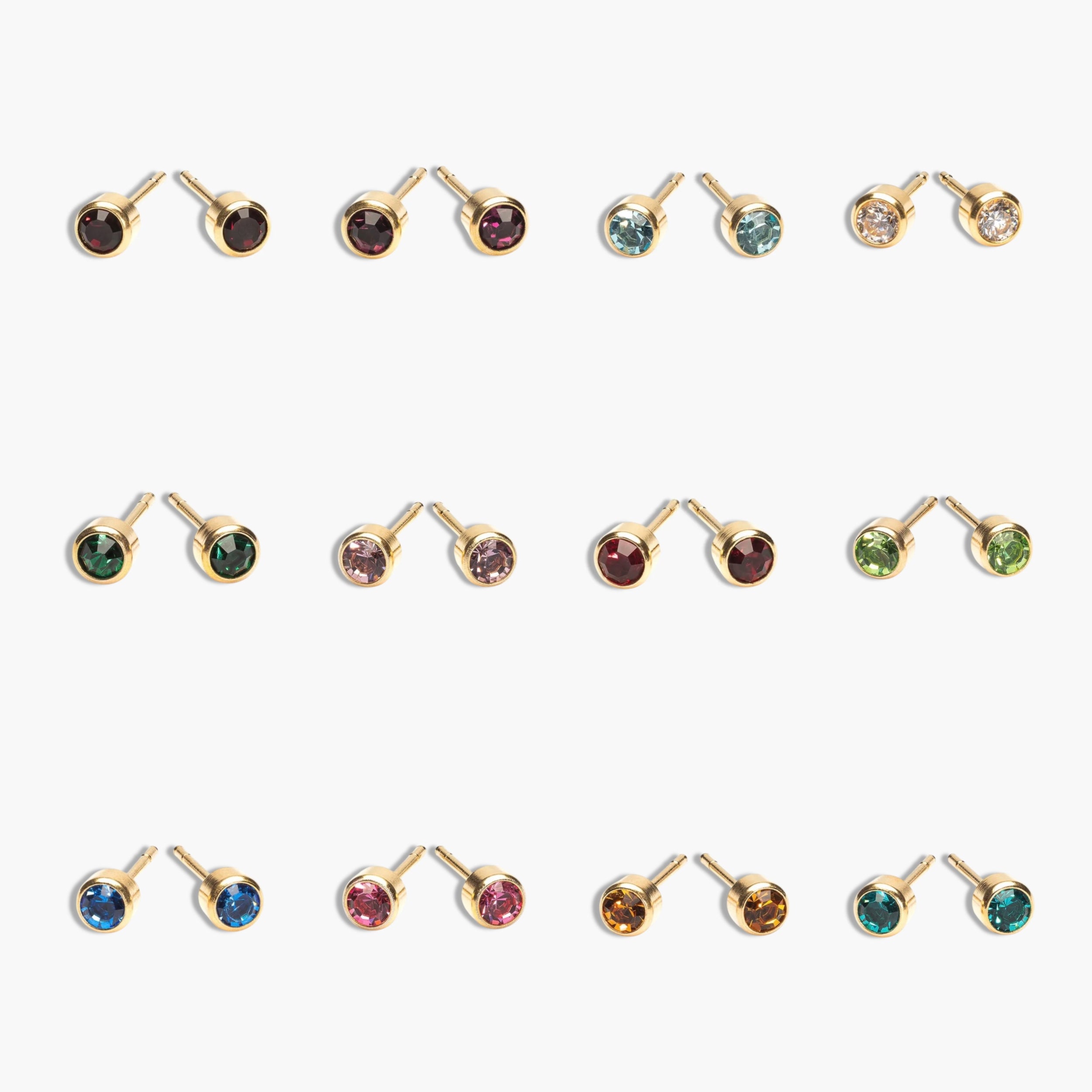 Gold Birthstone Studs