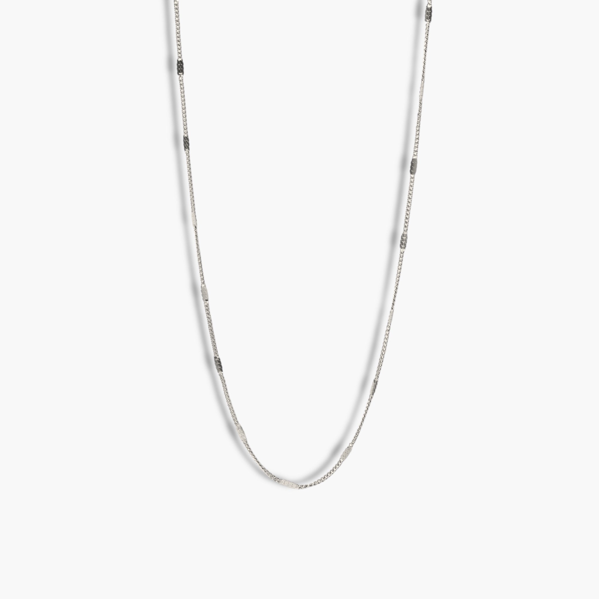 Silver Flat Link Necklace