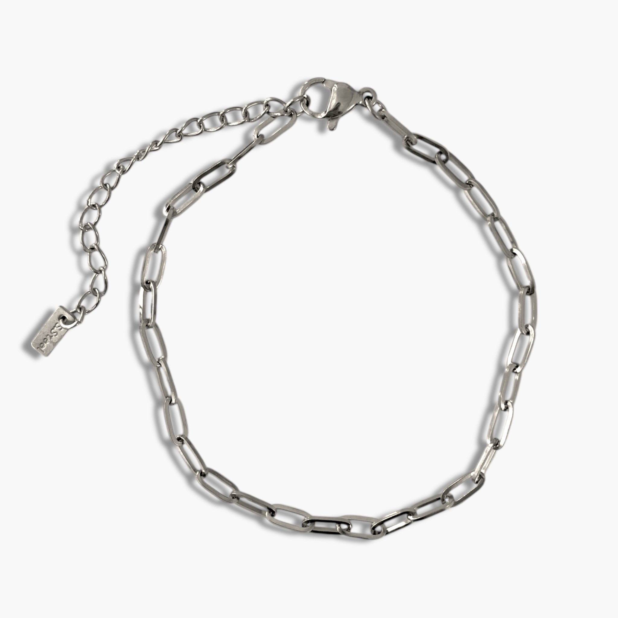 Silver Skinny Paperclip Bracelet