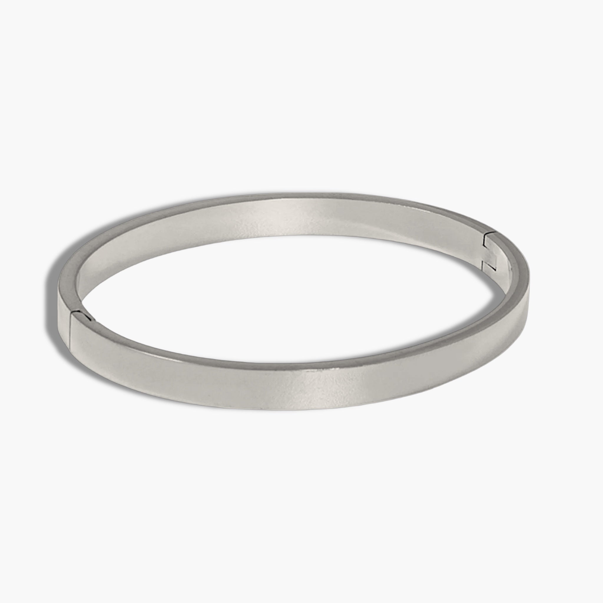 Silver Solid Hinge Bangle
