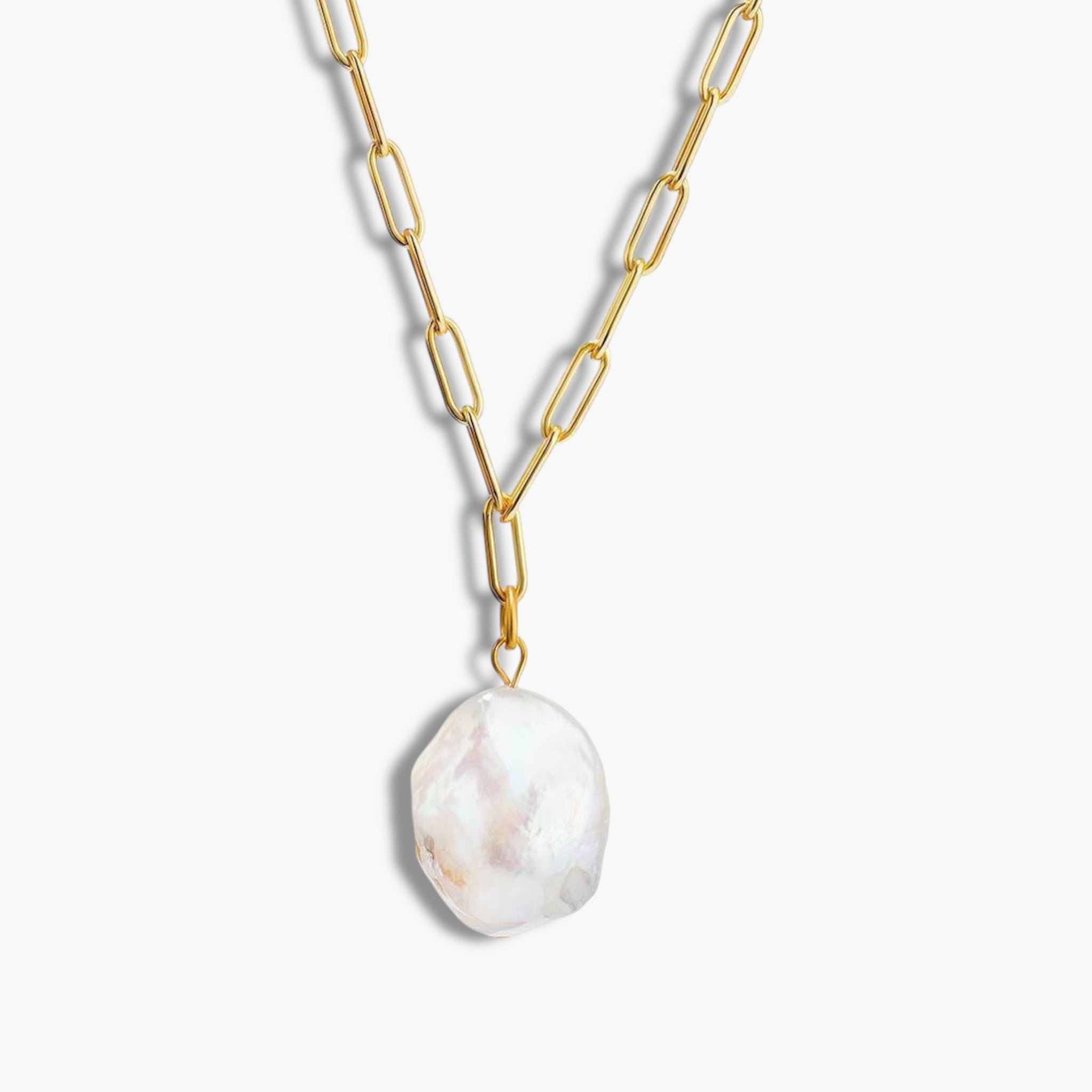 Gold Baroque Pearl Necklace