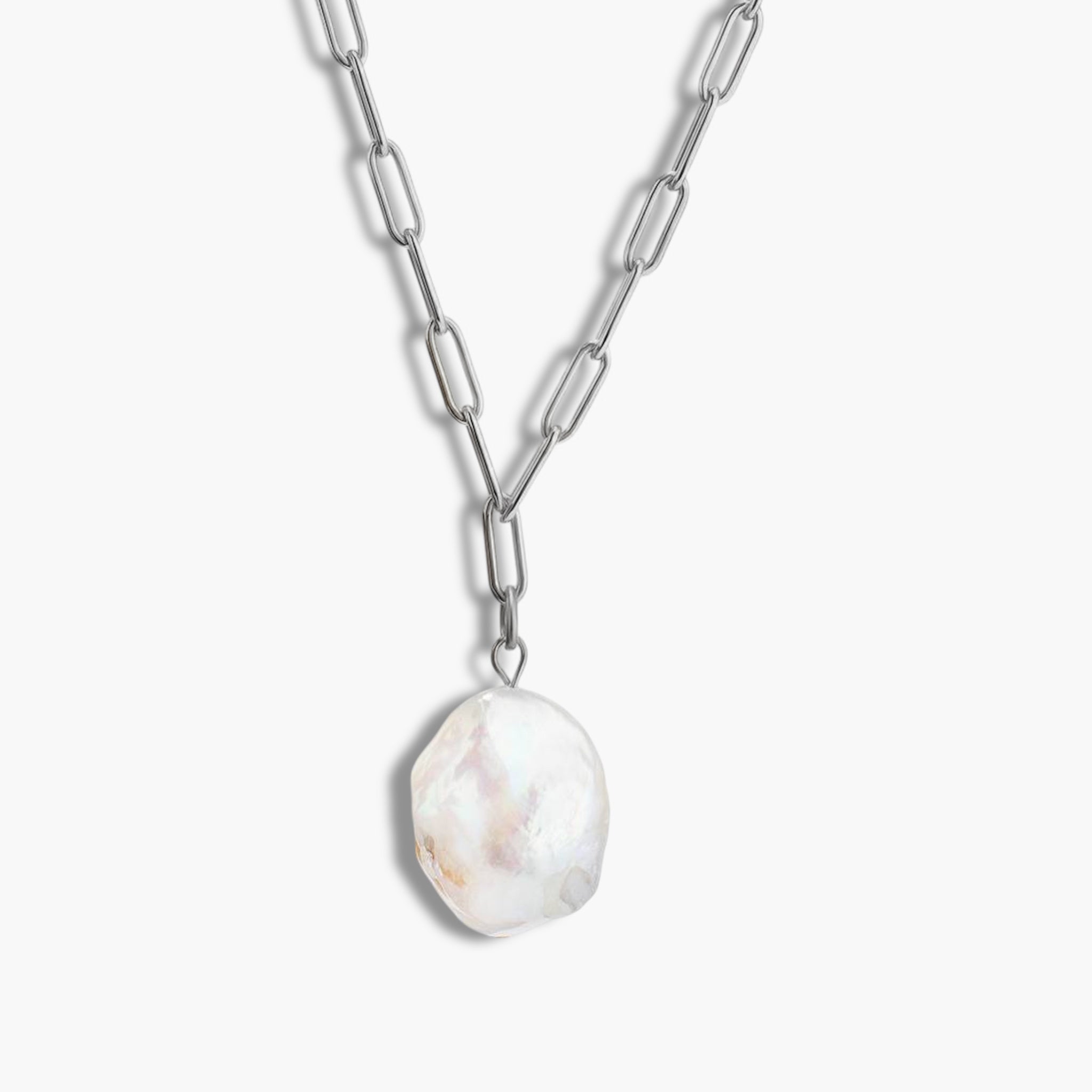 Silver Baroque Pearl Necklace