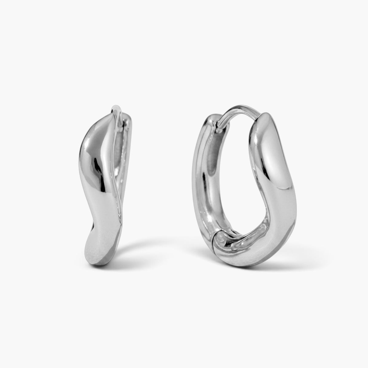 Silver Twist Hoops