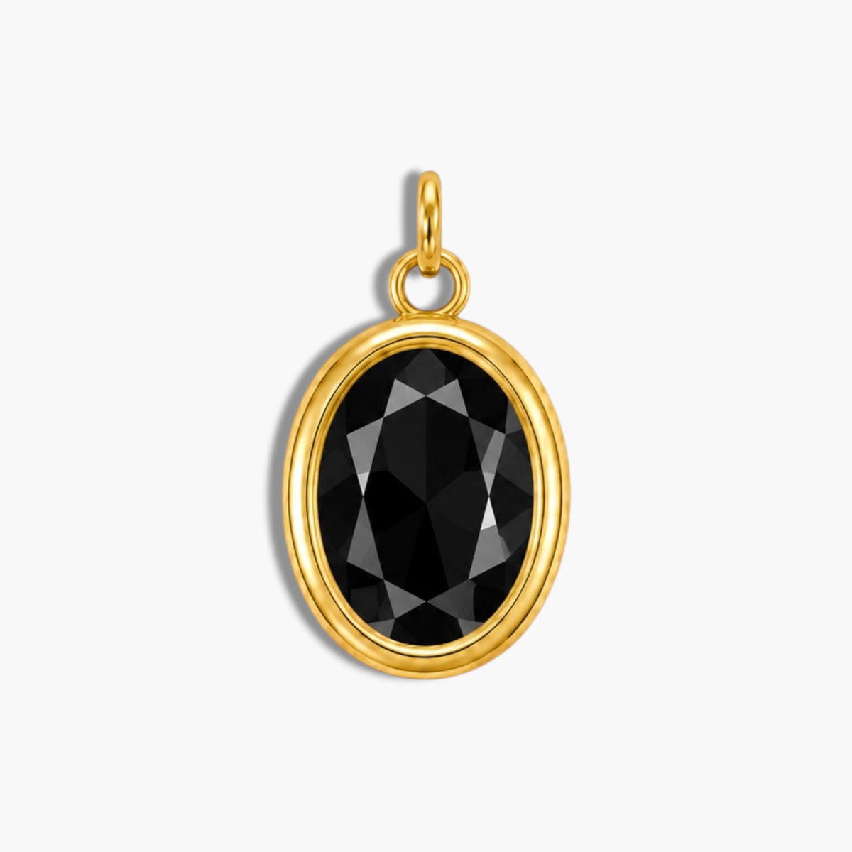 Black Oval Rhinestone Charm