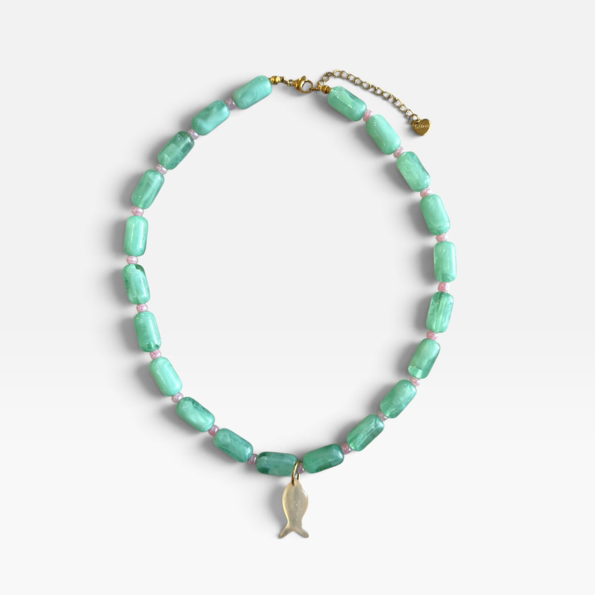 Mint Mojito Beaded Fish Necklace