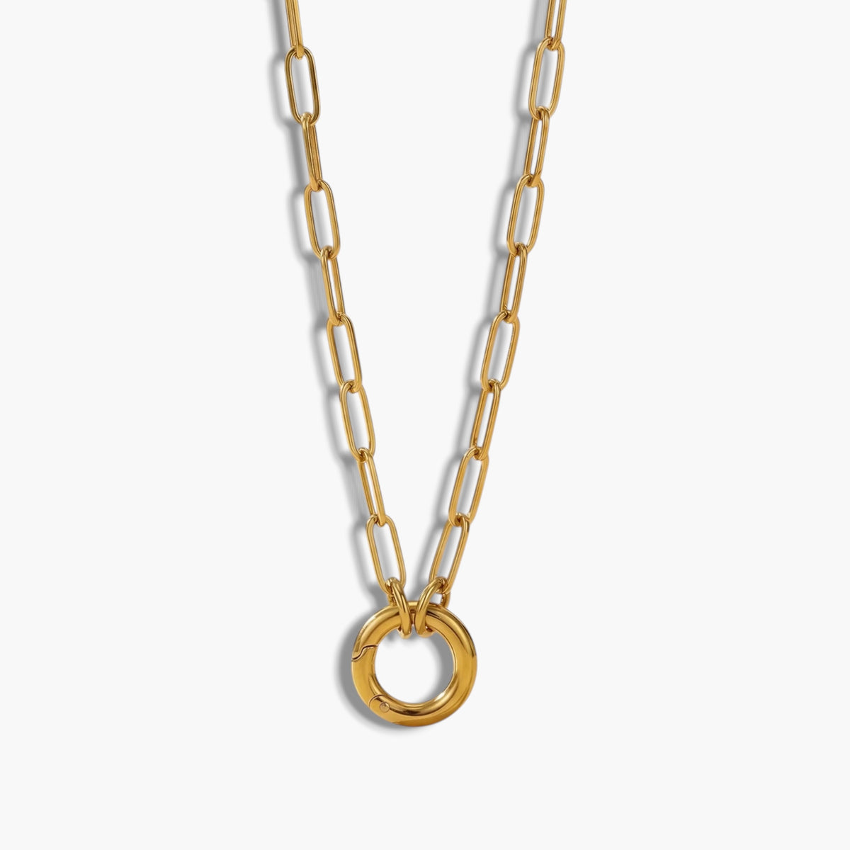 Gold Paperclip Charm Base Necklace