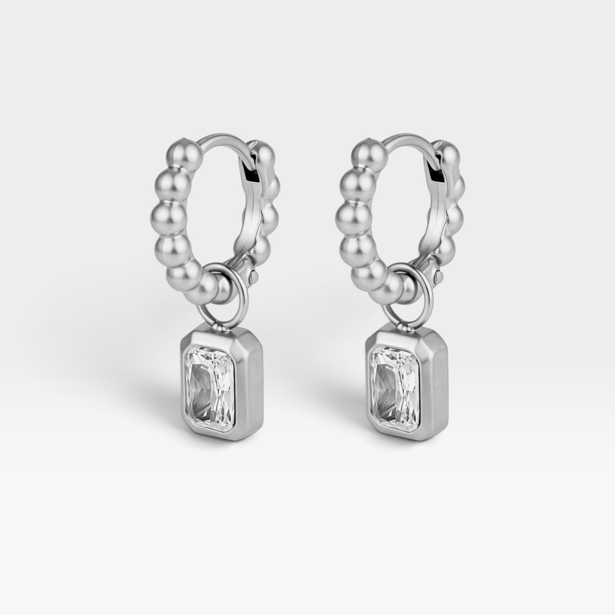 Silver Bubble Drop Hoops