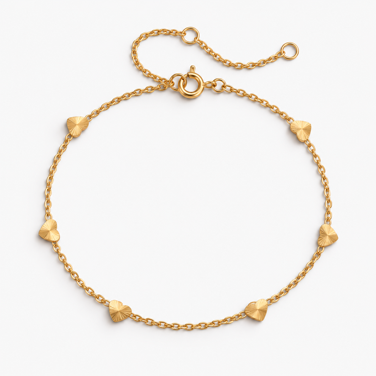 Gold Hearts Anklet