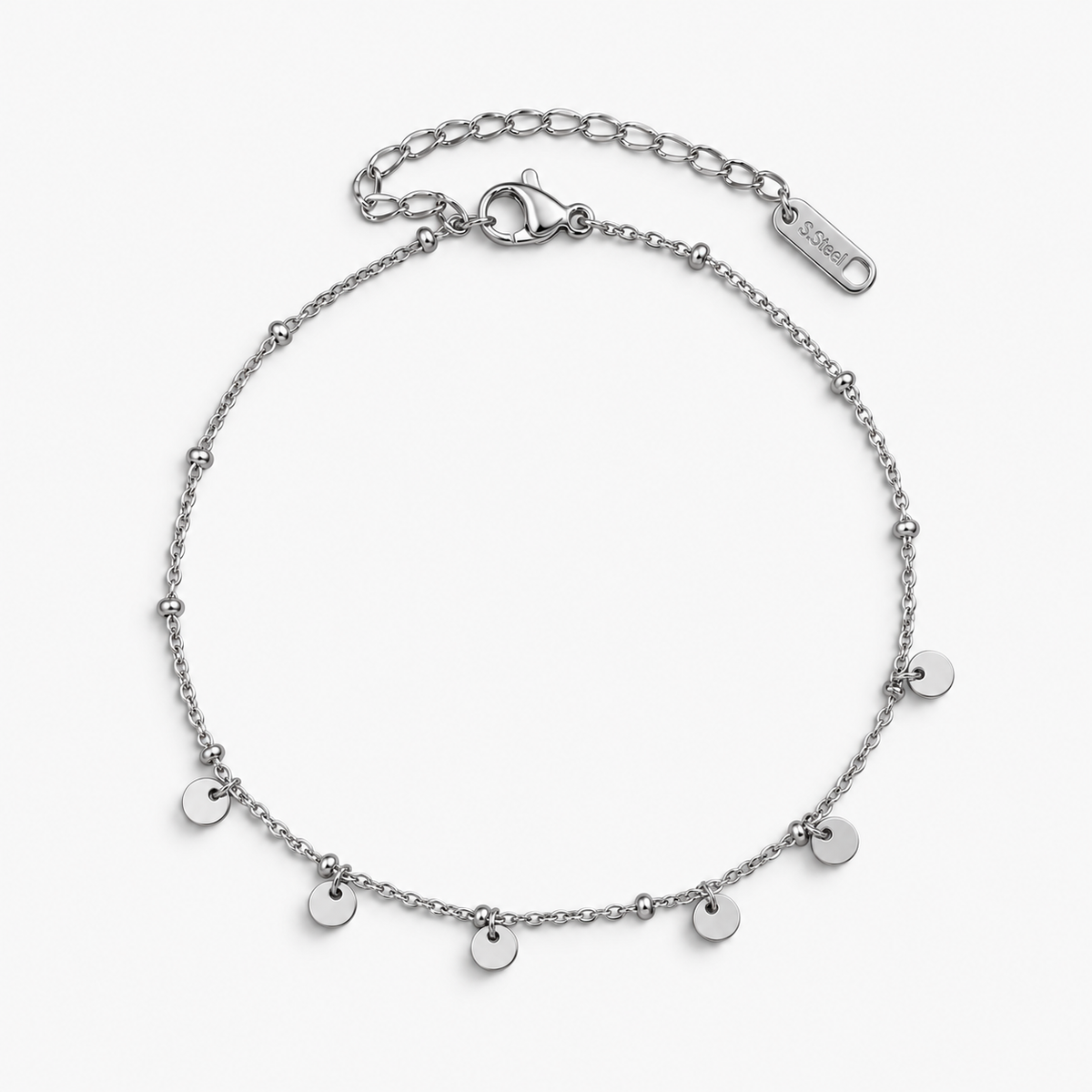 Silver Disc Anklet