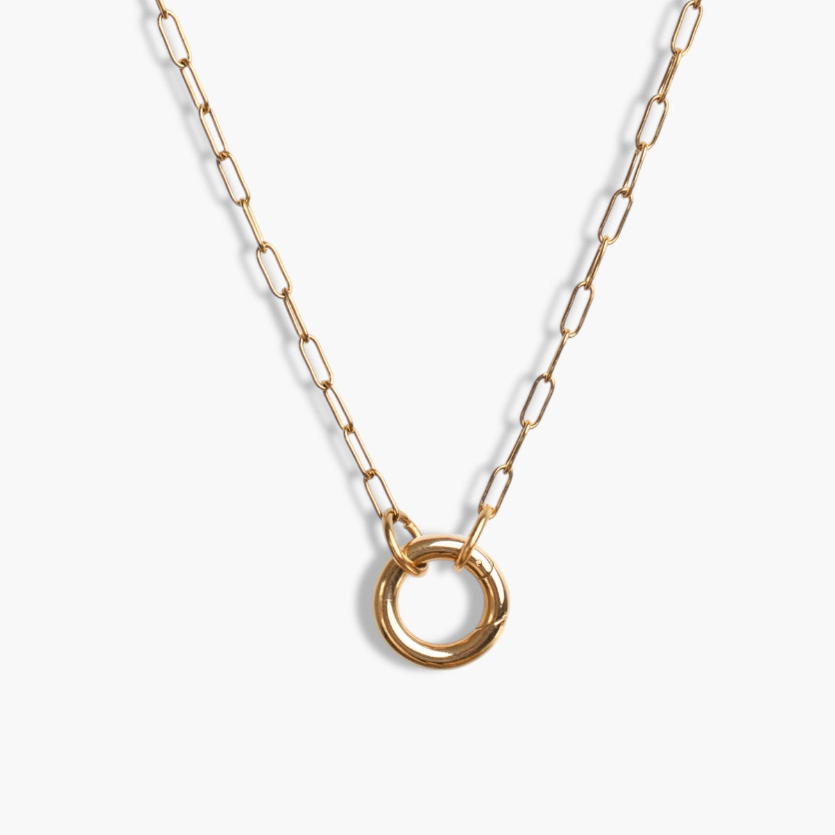 Gold Charm Petite Paperclip Necklace