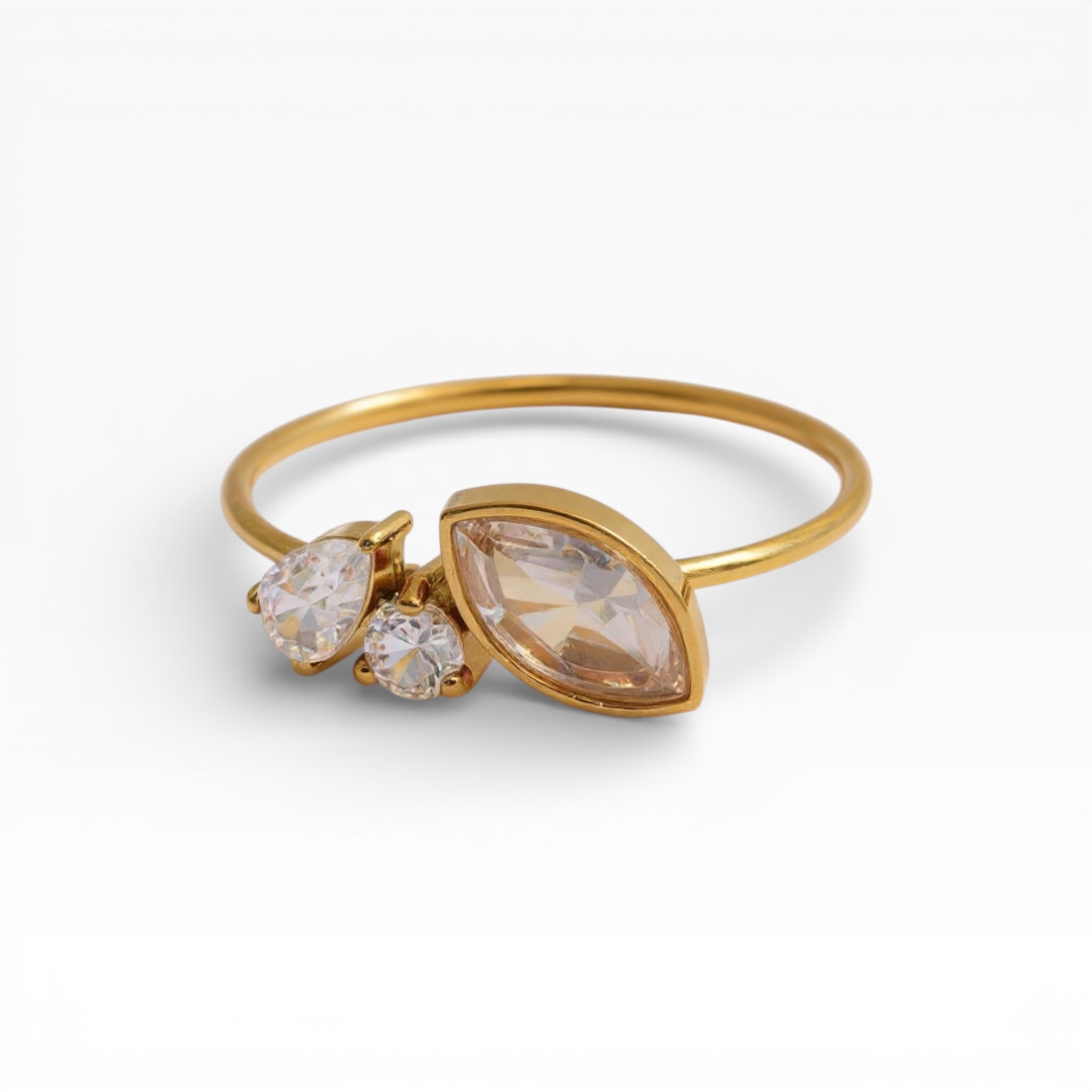 Gold Champagne Cluster Ring