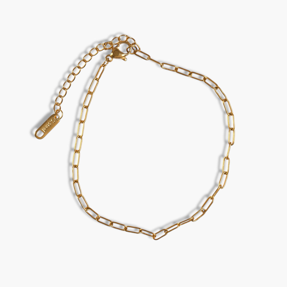 gold petite paperclip bracelet